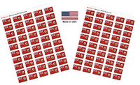 Made in USA! 100 Country Flag 1.5" x 1" Self Adhesive World Flag Stickers, Two Sheets of 50, 100 Sticker Flags Total (Bermuda)