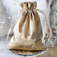 Efavormart 60PCS Champagne Satin Gift Bag Drawstring Pouch Wedding Favors Bridal Shower Candy Jewelry Bags - 5"x7"