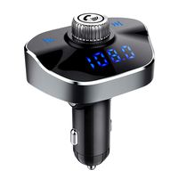 LUTU Car Bluetooth FM Transmitter Touch Screen Button, Wireless Radio Adapter in Car Kit with Hands Free Calling, Support TF Card Slot USB Flash Drive and Dual Fast Charging