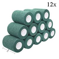 Vet Wrap 3 inch x 12 PCS Dark Green Tape for Skin Bandage Tape Vet Tape Cohesive Bandage Fabric Bandages Self Sticking Bandage Wrap Self Adhering Bandage Wrap Bandage Stretch Self Adhesive Tape