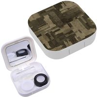 Portable Contact Lens Case Box Travel Kit Mirror + Bottle + Tweezers Container Holder [ Patchwork ]