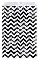 RJ Displays-100 pcs Pack Black Chevron Paper Gift Bags Shopping Sales Tote Bags 6" x 9" Gift Card, Gift Candy, Cookies, Doughnut, Crafts, Party Favor, Sandwich, Jewelry Merchandise- by RJ Displays