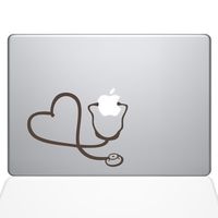 The Decal Guru Heart Doctor Decal Vinyl Sticker, 11" MacBook Air, Brown (1417-MAC-11A-BRO)