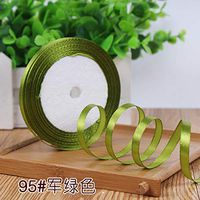 25 Yards 22 Meters 6mm 2/8" Satin Ribbon Christmas Party Wedding Decoration Team Bride Gift Wrapping Packaging Silk fitas ruban [Army Green]