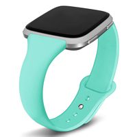 Kmasic Compatible Fitbit Versa Bands, Narrow Slim Soft Silicone Small Replacement Wristband for Fitbit Versa/Versa Lite Edition Women Men, Teal, Small