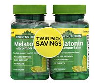 Finest Nutrition Melatonin 10 mg with Lemon Balm Twin Pack 60.0 ea x 2 Pack