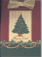 Peace on Earth Christmas Notepad with Gold Ribbon Bow