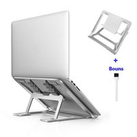 Adjustable Laptop Stand,Ventilated Portable Ergonomic Notebook Riser for Desk,Aluminum Foldable Stand Compatible with More Laptops 10" to 17"/MacBook/Dell/HP/Acer/ASUS/Microsoft/Lenovo,Silver (Silver)