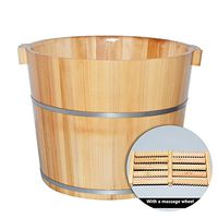 Foot Bath Barrel Wood Foot Basin Wooden Bucket Foot Barrels Massage Beads Foot Tub