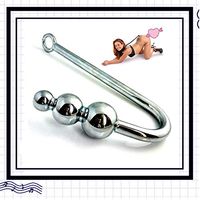 (J60) Smooth Änàles Massage Hook Solid Metal Hook (Silver)