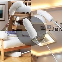 Dimanul Dust Cleaner with Flexible Cleaning Head and Telescoping Handle Hypoallergenic Dust Cleaner Corner Cleaner (White)