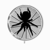 Udoosun Pill Box Case - Custom Personlized Round Tablet Medicine Pocket Purse Travel Pill Vitamin Decorative Box Case Holder (Spiderweb)