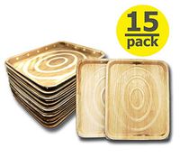 "Balance of Nature" (8.1" Square,15 pack) Planet Friendly Plates ; Upscale Disposable Dinnerware; All-Natural Friendly, Compostable Plateware, Ideal for Weddings, Parties, Events, Camping