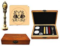 MNYR Capricorn Constellation Wax Seal Stamp Wood Box Bronze Metal Peacock Handle Melting Spoon Candle Wedding Invitation Gift Card Stationary Custom Logo Wax Seal Sealing Stamp Stick Kit
