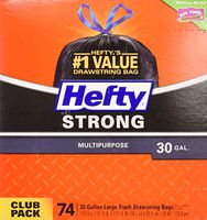 Hefty Strong Trash/garbage Bags Kitchen Drawstring, Black, 74 Count (pack Of 3)