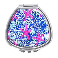 Udoosun Pill Box,Sea Star Purple Pill Case for Purse Pocket Pill Organizer Decorative Boxes Silver Single Compartment Travel Medicine Tablet Holder Wallet