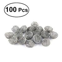 Healifty Stainless Steel Tobacco Pipe Screens Smoking Pipe Filters Metal Ball Filter 13mm (Silver)