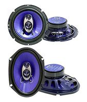 2) Pyle PL63BL 6.5" 360 Watts + 2) PL683BL 6x8" 360W 3-Way Car Coaxial Speakers