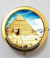 BlackKey Egypt Egyptian Architecture 3-Compartment Decorative Pocket Gift Box Case Organizer for Pill, Color 2 -2323