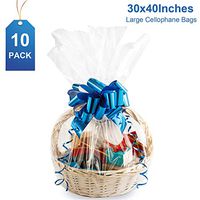 Large Cello/Cellophane Bags,30x 40 Inches Clear Basket Bags OPP Plastic Cellophane Wrap for Gift Baskets Packaging 10Pack