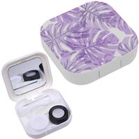 Portable Contact Lens Case Box Travel Kit Mirror + Bottle + Tweezers Container Holder [ Tropical Bright ]