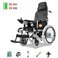 Wheelchair Medical Equipment Foldable Electric Self-Service Manual and Electric Dual Mode Electromagnetic Brake Can Lie Down and Rest Walker Assist Devices (Size : HG02-B)