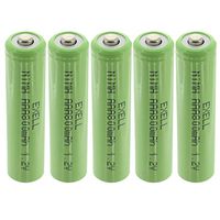 5x 1.2V NIMH AAA 800mAh Rechargeable Button Top Batteries for use with pagers, medical instruments