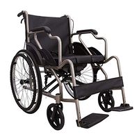 Manual Wheelchair ? Portable Folding Medical Assistance Comfortable Armrest Swing Leg Rest 110Kg? with Commode Self-Propelled Wheelchairs