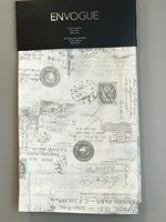 Envogue Paris Script Window Ivory, Tan and Brown Curtain Panel Pair (2) - 50 W x 96 inch L