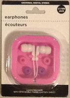 MD USA - Universal Earphones in Case with 2 Extra Earbuds - Pink