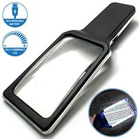 MagniPros 3.5X Rechargeable Magnifying Glass with 10 Fully Dimmable LED Lights-The Brightest & Best LED Illuminated Reading Magnifier for Small Prints, Low Vision Seniors, Macular Degeneration