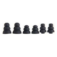 SELFON 3 Pairs (S/M/L) 3-Layer Silicone In-Ear Earphone Covers Caps Replacement Earbuds -Black