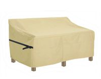 Hellex-2 Seater Patio Deep Lounge Sofa Cover/Loveseat Covers Waterproof and Heavy Duty-58W x40D x31H Inch-Durable Woven Fabric Outdoor Patio Furniture Cover for Sofa/Love seat/Bench Covering-Beige