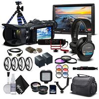 Canon VIXIA HF G21 Full HD Camcorder 2404C002 - Professional Bundle - with Monitor, Mic, 2 Extra Batteries, Pro Headphones, Case, Led Light, Filter Set, and Much More.