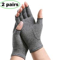 ZZYYZZ Arthritis Hand Compression Gloves, Fingerless Hand Gloves Joint Pain and Carpal Tunnel Relief,for Men and Women (2 Pairs),M