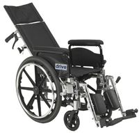 Drive Medical Viper Plus GT Full Reclining Wheelchair, Detachable Full Arms, 20" Seat