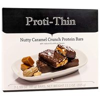 Proti-Thin Nutty Caramel Crunch Protein Bar, 15g Protein, Low Carb, Low Fat, Low Calorie Diet Bar, Gluten Free, KETO Friendly, Ideal Protein Compatible, 7 Count Box