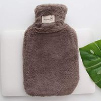 Rubber hot Water Bottle_2019 New Rubber Water-Filled hot Water Bottle Plush Washable Water, Light Coffee Color, 26 * 16.5cm