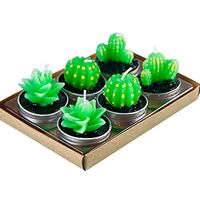 MoGist 6Pcs Simulation Cactus Shaped Plant Candles Romantic Home Decoration(Random Mix)