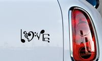 Music Note Love Text Version 1 Car Vinyl Sticker Decal Bumper Sticker for Auto Cars Trucks Windshield Custom Walls Windows Ipad Macbook Laptop Home and More (Black)