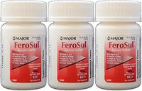 Ferrous Sulfate FC 325mg (5GR) Generic for Feosol Red Tablets 100 Tablets per Bottle 3 PACK Total 300 tablets
