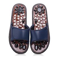 BYRIVER Stone Acupressure Foot Massage Slippers Sandals Reflexology Tools Health Shoes Relaxation Gifts for Parents(Blue 25)