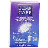 Clear Care Contact Lens Cleaning Disinfecting Solution Travel Pack - 3oz, Pack of 2