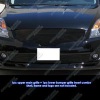 Compatible with 2007-2009 Nissan Altima Sedan Black Billet Grille Grill Combo Insert N87765H