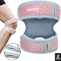 Maxdee 2 Pack Patella Knee Strap, Knee Pain Relief with 3D Silicone Adjustable Knee Band, Knee Brace Stabilizer for Men & Women for Running,Hiking,Weightlifting, Basketball,Riding,Volleyball & Squats