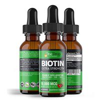 Premium Liquid Biotin Vitamin Drops for Healthy Hair Growth, Strong Nails & Glowing Skin – Natural Cherry Flavor, 10000mcg of Biotin Per Serving, No Artificial Preservatives, Made in USA