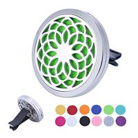 HOUSWEETY Car Air Freshener Aromatherapy Essential Oil Diffuser Vent Clip and Oil Diffuser Necklace Locket Pendant Set