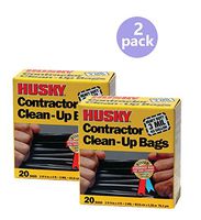 Husky HK42WC020B 42-Gallon Contractor Clean-Up Bags, 40 Count