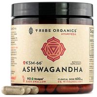 Full-Spectrum KSM-66 Ashwagandha Capsules - Pure Organic Root Extract, NO Additives - 5% Withanolides - 90 Vcaps - Stress and Anxiety Relief Adrenal Support Thyroid Support Cortisol Manager