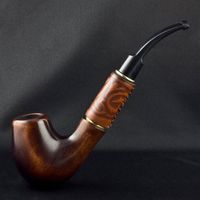 7.08'' Long carved wooden smoking pipe for 9mm filter. Best smoking pipes. WORLDWIDE shipping.
